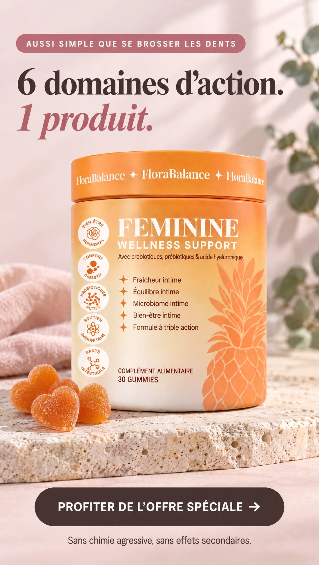 6 domaines d’action. 1 produit.